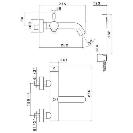 Смеситель для ванны Newform X-STEEL 316 69640CX.50.050 настенный нержавеющая сталь
