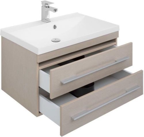 Раковина из искусственного камня Aquanet Нота NEW 00204118 80х50 полувстраиваемая цвет белый 1 отверстие под смеситель - фото 3