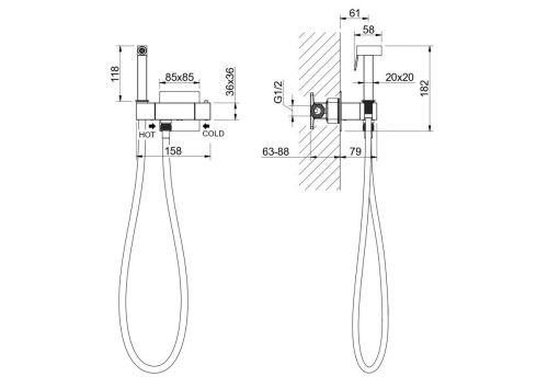 Гигиенический душ Aquatek ЛИБРА AQ1028MB черный с термостатом - фото 5
