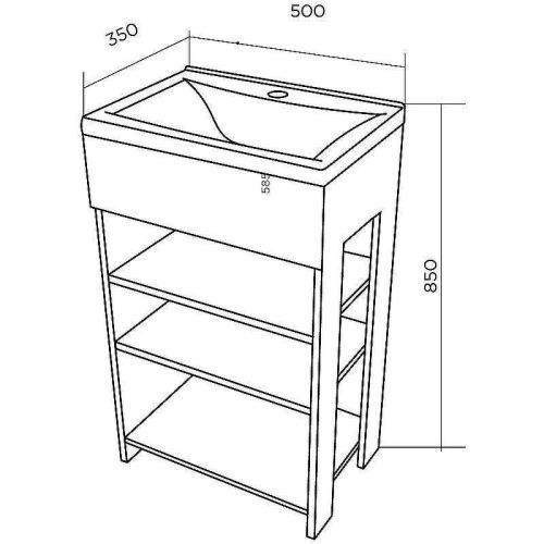 Тумба с раковиной 1MarKa Revo У98621 50х40 напольная цвет коричневый - фото 3