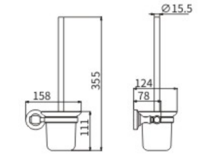 Ершик для унитаза CeramaLux BIANCO 52013