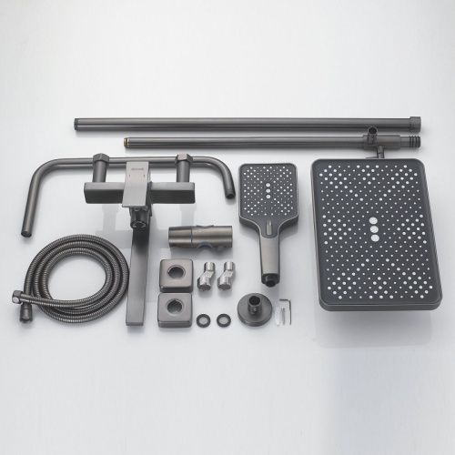 Душевая стойка Shevanik S6136T настенная цвет оружейная сталь - фото 4