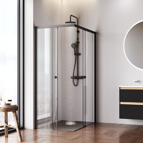 Душевой уголок Am.Pm X-joy W94G-403-120280-BТ1К 120х80 стекло прозрачное профиль черный без поддона - фото 3