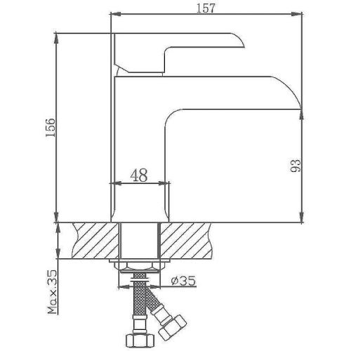 Смеситель Haiba HB805-7 HB10805-7 на раковину черный/хром - фото 2