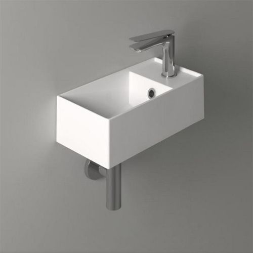 Раковина из сантехнического фаянса Simas Agile AG20 bi*1 40х20 подвесная цвет белый 1 отверстие под смеситель