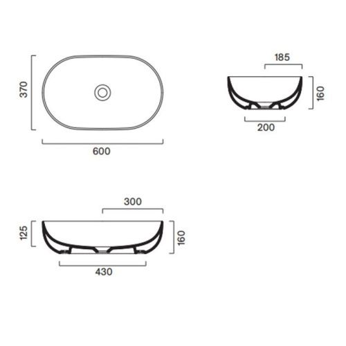 Раковина керамическая Catalano Sfera 522610001 60 см накладная цвет белый без отверстий под смеситель - фото 2