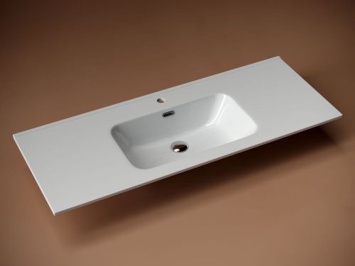 Раковина из сантехнического фарфора Ceramica Nova ELEMENT CN7006 120х50 накладная цвет белый 1 отверстие под смеситель - фото 3