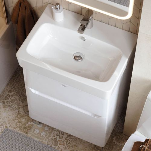 Тумба с раковиной Alavann Lana ALV0977000 60х50 напольная цвет белый - фото 2