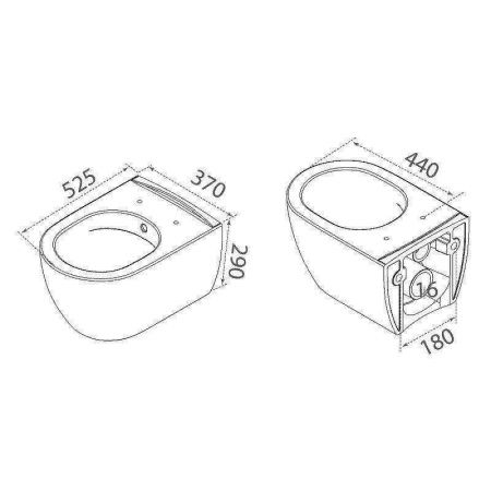 Унитаз подвесной Boheme Nero 961-SET-B цвет черный с сиденьем микролифт безободковый каскадный смыв