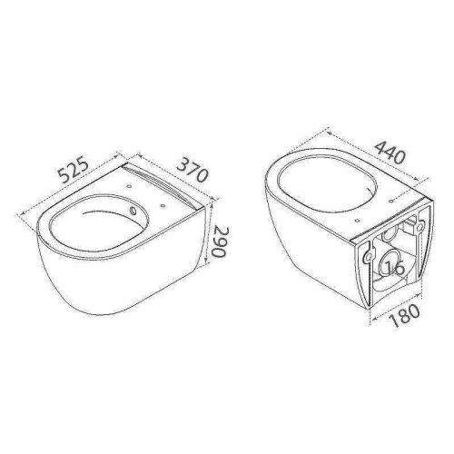 Унитаз подвесной Boheme Nero 961-SET-B цвет черный с сиденьем микролифт безободковый каскадный смыв - фото 2