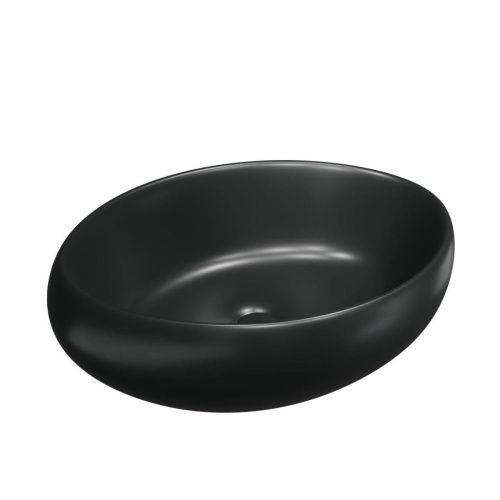 Раковина из сантехнического фаянса CHARUS TORRE BIANCA 700-022B 50х30 накладная цвет черный без отверстий под смеситель