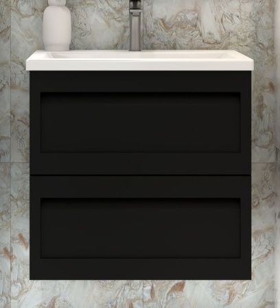 Тумба под раковину Art&Max PLATINO AM-Platino-580-2C-SO-NM 60х50 подвесная цвет черный