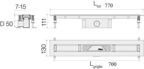 Душевой лоток Valsir Linea VS0701951 70х5 хром - фото 2