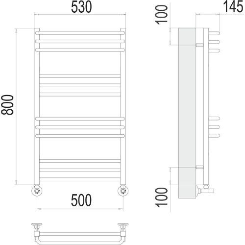 Полотенцесушитель водяной Terminus 4670078530837 55х80 хром - фото 3