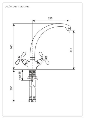 Смеситель для кухни Emmevi Deco Classic 12717/CR на мойку хром - фото 2