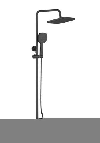 Душевая стойка Orange Thermo T02S4-912b настенная цвет черный с термостатом - фото 2