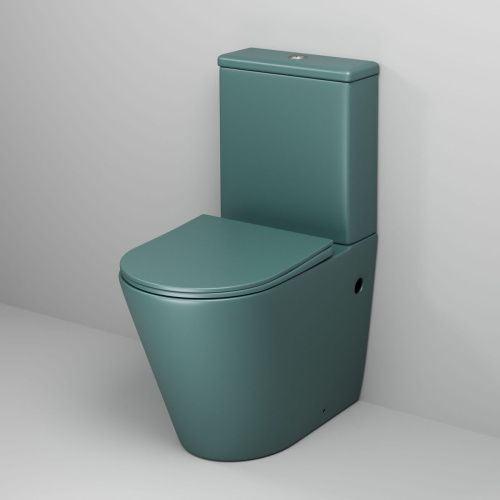 Унитаз напольный с бачком Grossman Color GR-4480OLMS зеленый с сиденьем безободковый каскадный смыв - фото 2