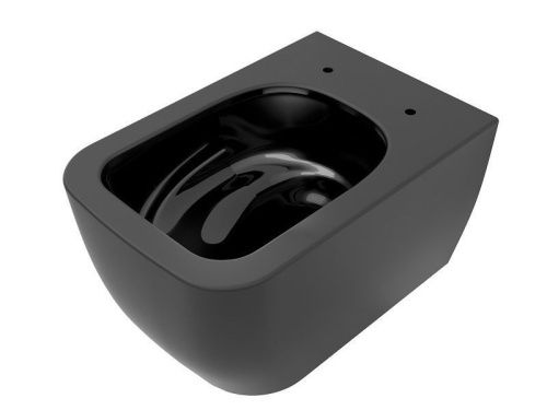 Чаша унитаза подвесная Scarabeo Teorema 2.0 5126TW/B49 цвет черный без сиденья безободковая смыв торнадо