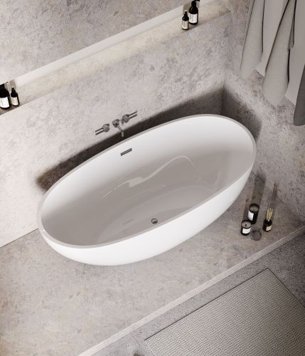Ванна акриловая Grossman Fly GR-1104 170х75 отдельностоящая овальная с ножками - фото 5