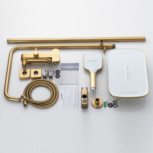 Душевая стойка Shevanik S4136G настенная цвет золото - фото 4