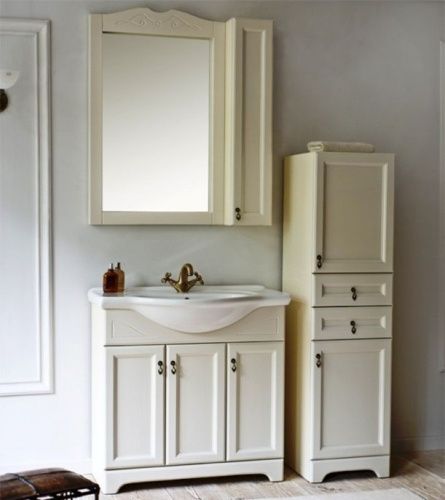 Зеркало-шкаф Orange Классик F7-85ZS3 90х100 подвесной цвет белый - фото 4