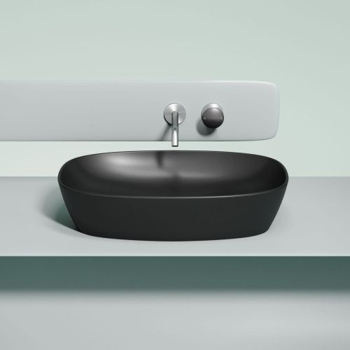 Раковина из сантехнического фарфора Ceramica Nova ELEMENT CN6049MB 60х40 накладная цвет черный без отверстий под смеситель - фото 3