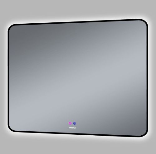 Зеркало с подсветкой и антизапотевателем Grossman ELEGANS-норма BLACK 17100802 100х80 подвесное - фото 2