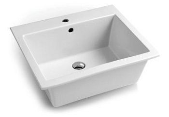 Раковина керамическая White Ceramic Постирочные раковины W0135F01 60х50 встраиваемая цвет белый