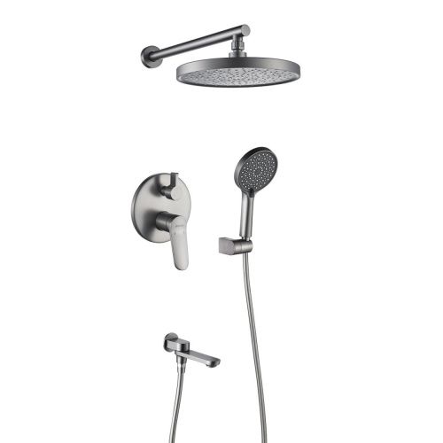 Душевая система Shevanik S4335T встраиваемая в стену цвет оружейная сталь - фото 2