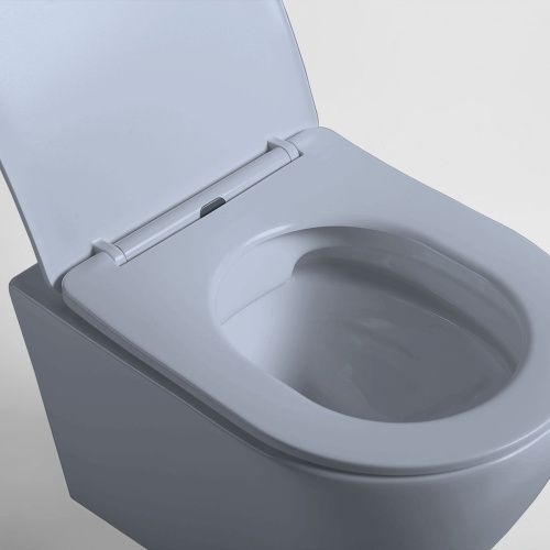 Унитаз подвесной Vincea Globo VT1-14SMO голубой с сиденьем микролифт безободковый душевой смыв - фото 5