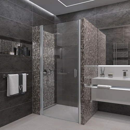 Душевая дверь Veconi Vianno VN43-80-01-C5 80х195 стекло прозрачное профиль хром