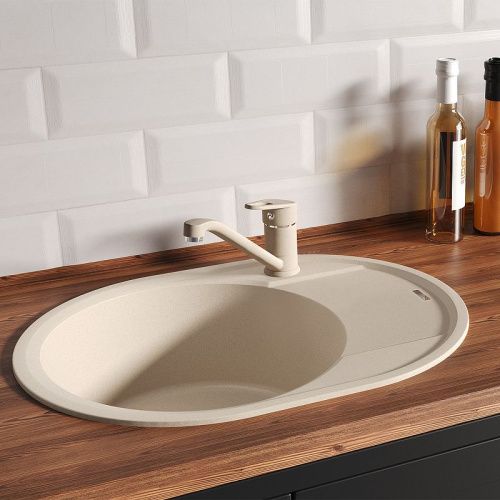 Кухонная мойка LeMark Lacha 620 9910054 60х45 цвет бежевый поверхность матовая - фото 3