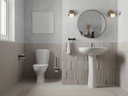 Унитаз-компакт напольный с бачком Santeri Версия 1P4015S0000BF белый с сиденьем каскадный смыв