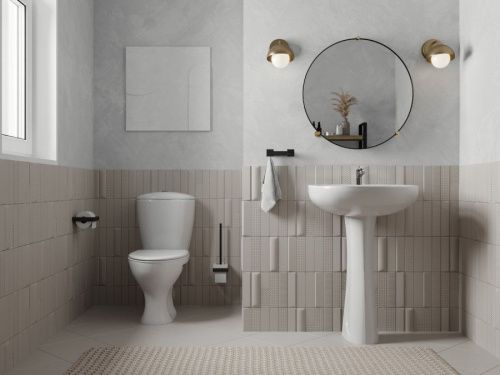 Раковина из сантехнического фарфора Santeri Версия 131115S0011B0 60х50 подвесная цвет белый 1 отверстие под смеситель - фото 4