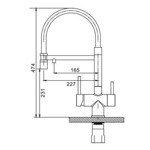 Смеситель для кухни Splenka S70 S70.63.03 на мойку золото - фото 3
