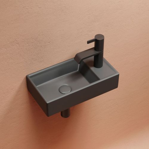 Раковина из сантехнического фарфора Ceramica Nova ELEMENT CN6051LMDH 40х20 подвесная цвет черный 1 отверстие под смеситель - фото 3