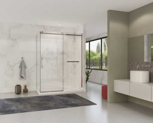 Душевой уголок Vincea Como Soft VSR-1CS1015CL 150х100 стекло прозрачное профиль хром без поддона - фото 2