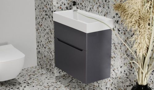 Тумба под раковину Jorno FOLK Folk.01.55/P/A/JR 50х30 подвесная цвет черный - фото 3