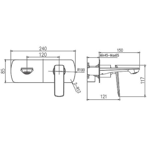 Смеситель для раковины Haiba HB548-8 HB80548-8 встраиваемый в стену белый/хром - фото 2