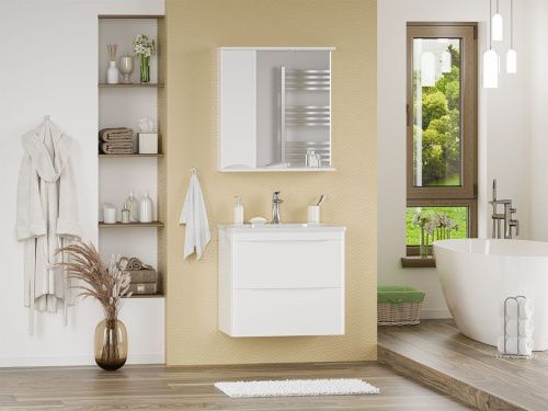 Тумба под раковину Misty Атлантик П-Атл-01070-011П2Я 70х50 подвесная цвет белый - фото 5