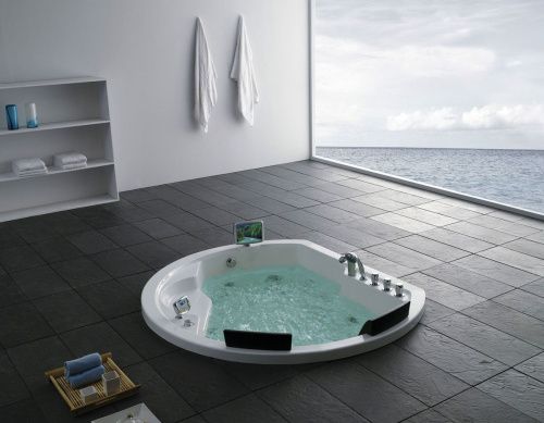 Ванна акриловая гидромассажная Gemy G9053 O 185х160 встраиваемая овальная с каркасом - фото 2