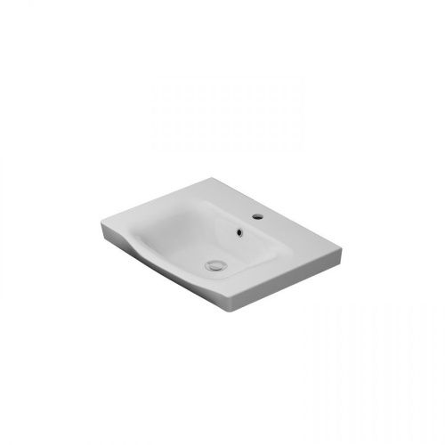 Раковина из сантехнического фарфора Am.Pm Like M80WCC0652WG 70х50 встраиваемая цвет белый 1 отверстие под смеситель - фото 4