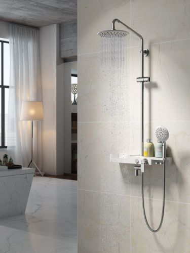 Душевая стойка LeMark Tropic LM7007C настенная цвет белый/хром - фото 2