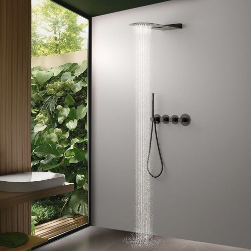 Душевая система Timo Saona SX-2350/18SM встраиваемая в стену цвет серый с термостатом - фото 4