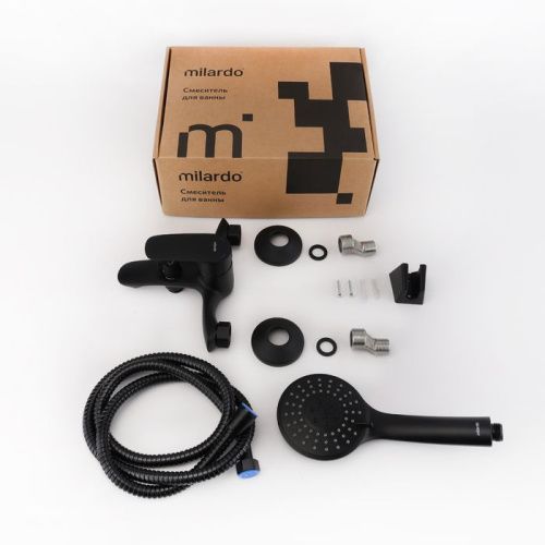 Смеситель для ванны Milardo Rora RORBL00M02 настенный черный - фото 2