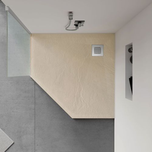 Душевой поддон из искусственного камня Vincea H25 VST-4SP9090C 90х90 бежевый - фото 2