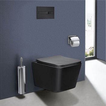 Унитаз подвесной Vincea Q-Line VT1-12MB черный с сиденьем микролифт безободковый душевой смыв