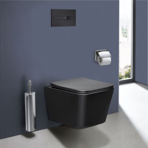 Унитаз подвесной Vincea Q-Line VT1-12MB черный с сиденьем микролифт безободковый душевой смыв