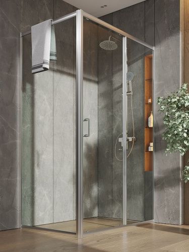 Душевой уголок Orange E23-12080TCR 120х80 стекло прозрачное профиль хром без поддона - фото 4