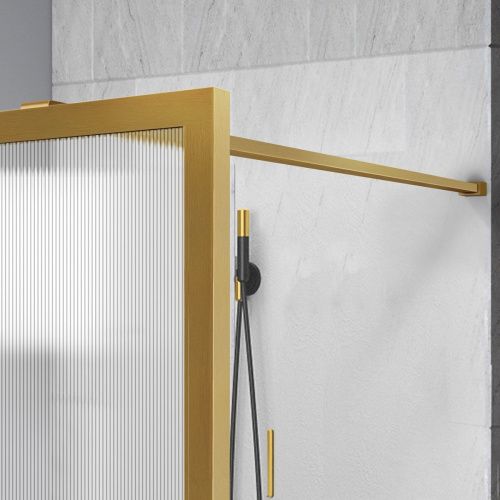 Душевая перегородка Vincea Walk in HP Art VSW-1HP110FLBG 110х200 стекло рифленое профиль золото - фото 2